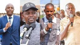 Photo collage of Irungu Kang'ata, George Natembeya, Babu Owino and Ndindi Nyoro
