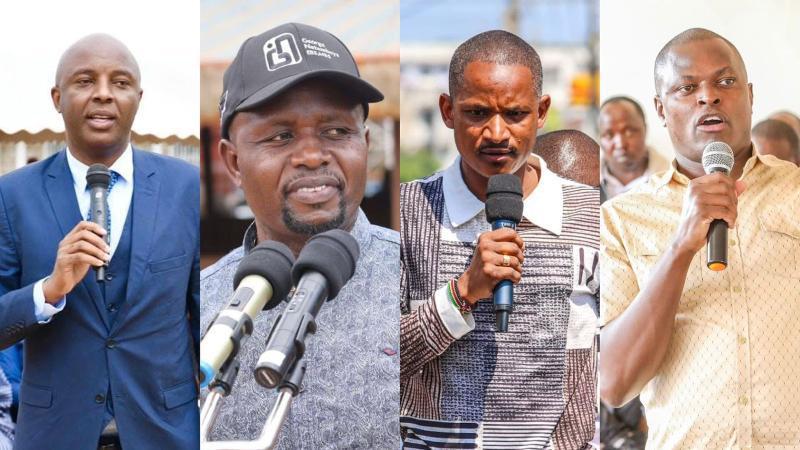 Photo collage of Irungu Kang'ata, George Natembeya, Babu Owino and Ndindi Nyoro