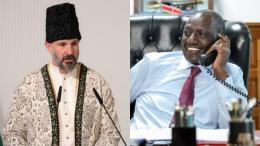 File image of His Highness Prince Rahim Aga Khan V and President William Ruto
