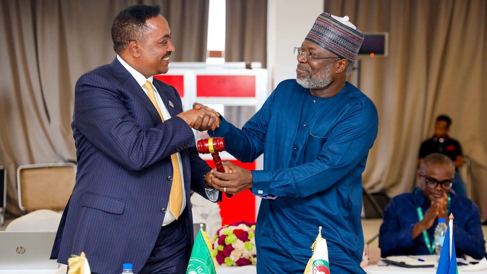 File image of IGAD Executive Secretary Dr. Workneh Gebeyehu and President of the ECOWAS Commission Dr. Omar Alieu Touray