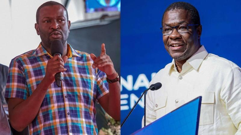 File image of Edwin Sifuna and Opiyo Wandayi