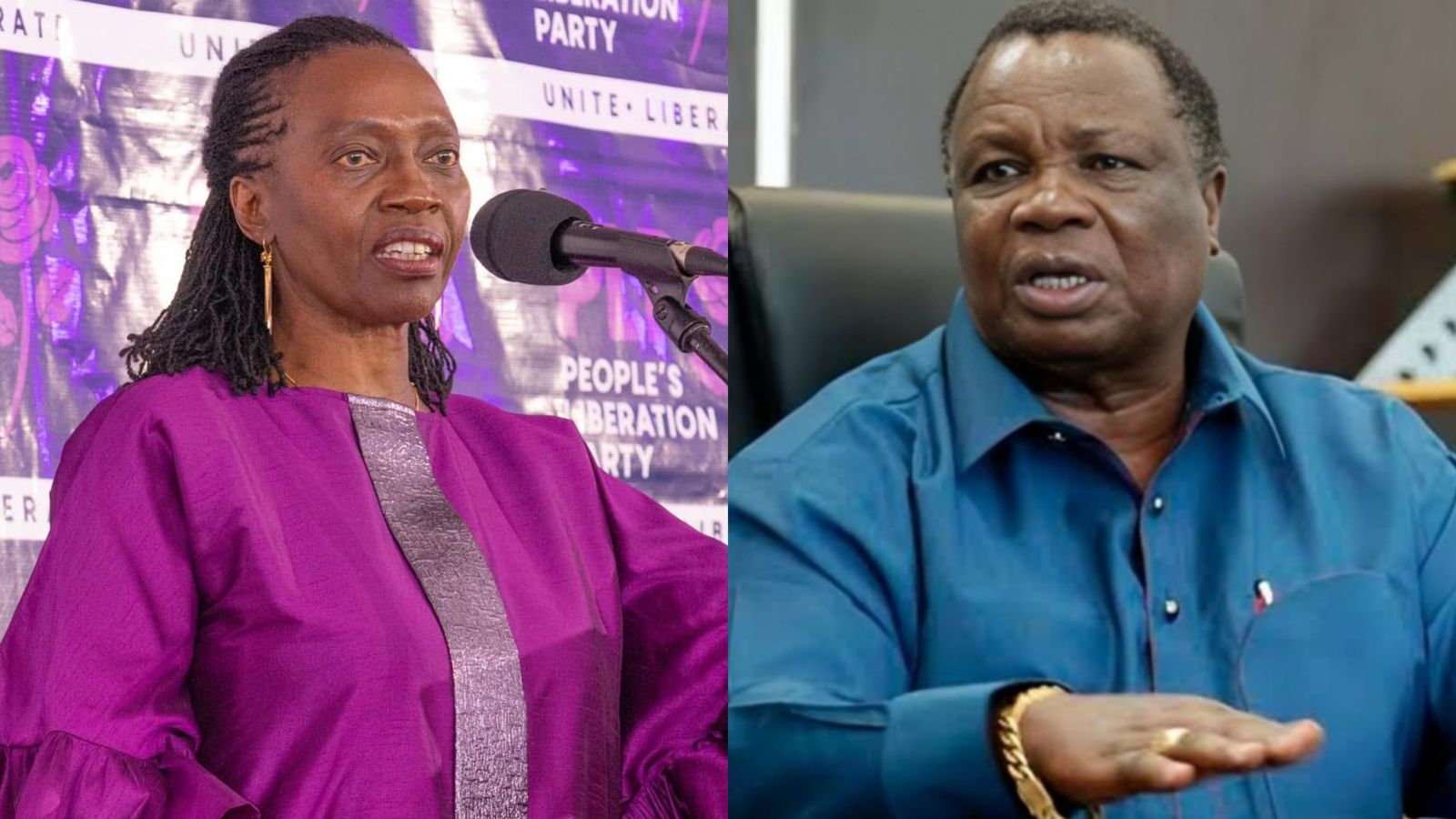 A photo collage of Martha Karua and Francis Atwoli