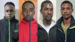 A photo collage of four of the five suspects in Richard Otieno's murder