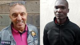 A photo collage of two of the five suspects