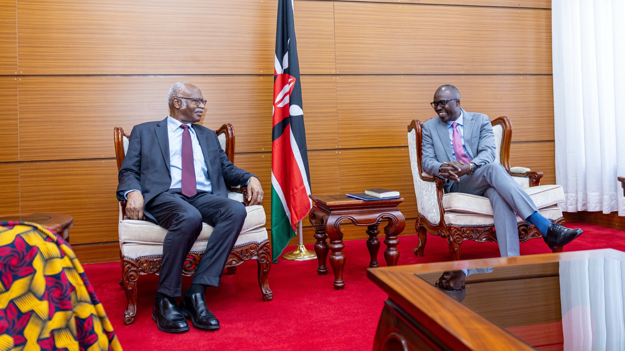 File image of UNGA President Philemon Yang and Foreign Affairs PS Korir Sing'Oei