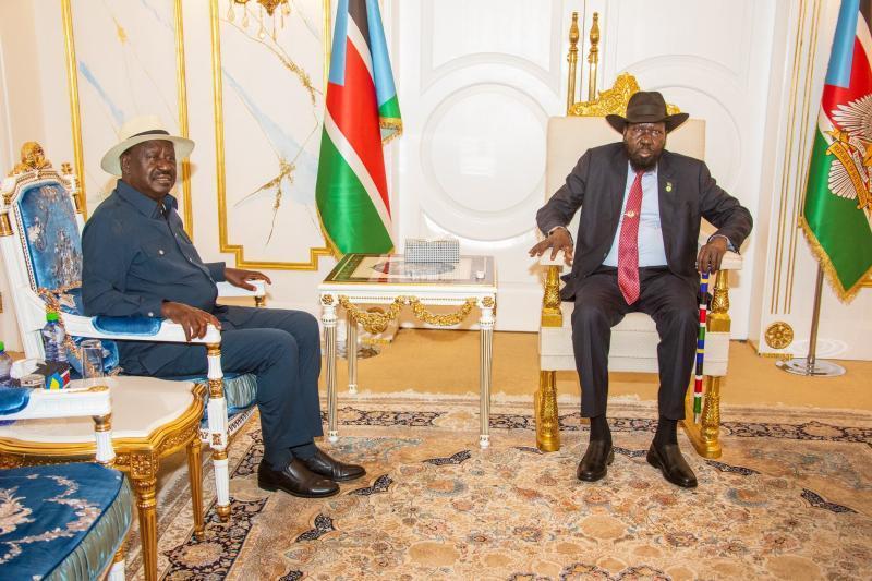 File image of Raila Odinga and President Salva Kiir.