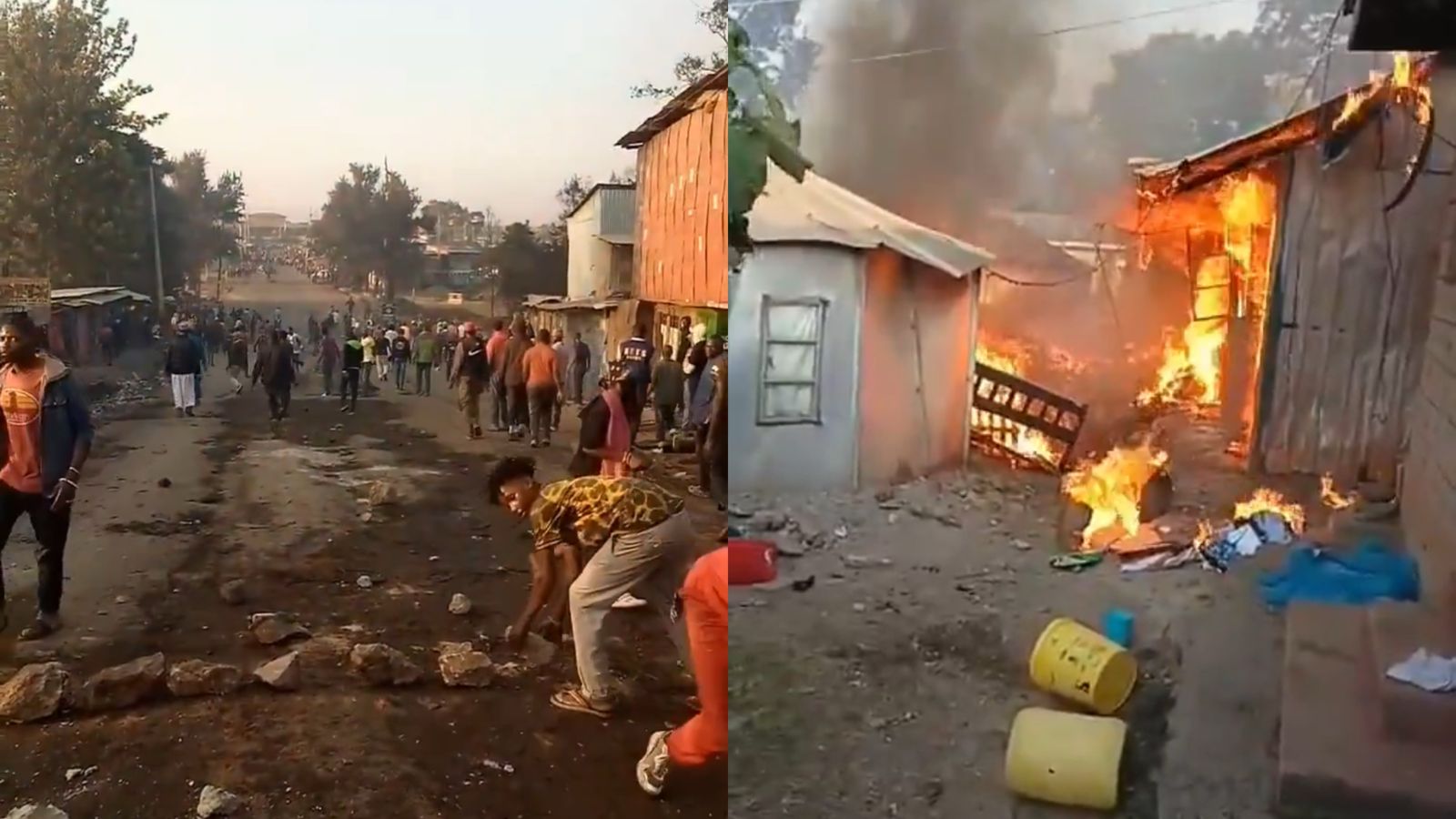 File image of scenes at Majengo during protests after the killing of 17-year-old Ibrahim Ramadhan