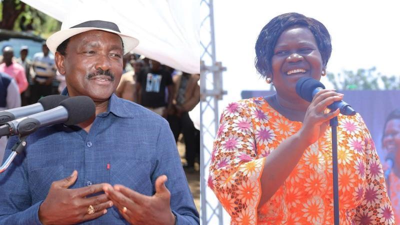A photo collage of Kalonzo Musyoka and Gladys Wanga