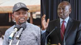 A photo collage of Trans Nzoia Governor George Natembeya and President William Ruto