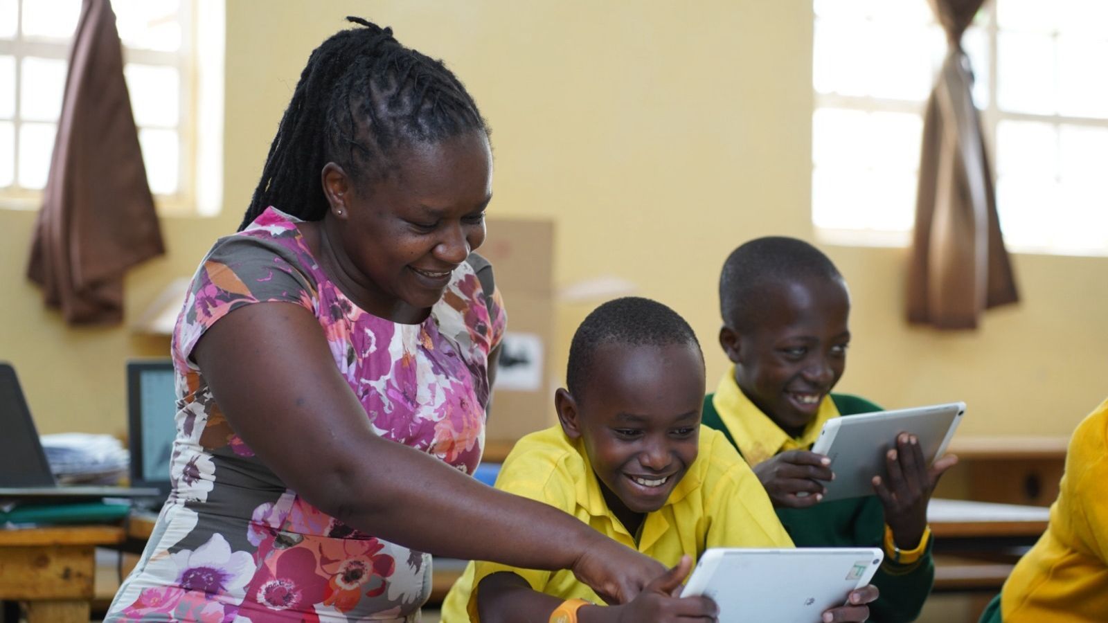 File image of a teacher and a pupil