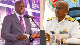 A photo collage of Rigathi Gachagua and General Charles Kahariri