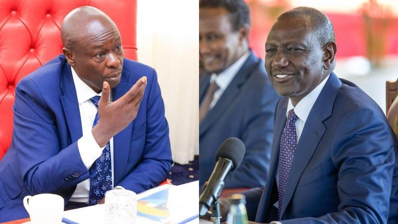 A photo collage of Rigathi Gachagua and President William Ruto