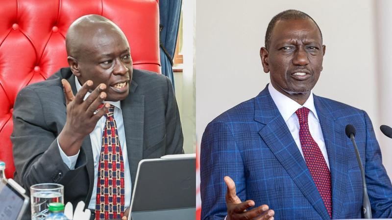 A photo collage of Rigathi Gachagua a d President William Ruto