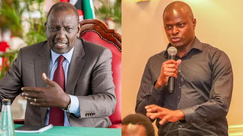 A photo collage of President William Ruto and Kiharu MP Ndindi Nyoro