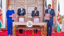 File image of King Willem-Alexander and Queen Máxima of The Netherlands, President William Ruto and Prime CS Musalia Mudavadi