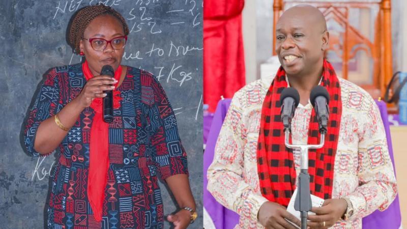 A photo collage of Gathoni Wamuchomba and Rigathi Gachagua