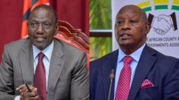 A photo collage of President William Ruto and Nyeri Governor Mutahi Kahiga