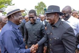 President William Ruto with ODM leader Raila Odinga.