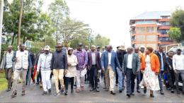 File image of President William Ruto and Mutahi Kahiga among other officials in Nyeri County