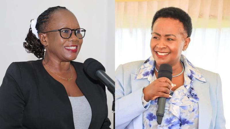 File image of Machakos County Assembly Speaker Anne Kiusya and Governor Wavinya Ndeti