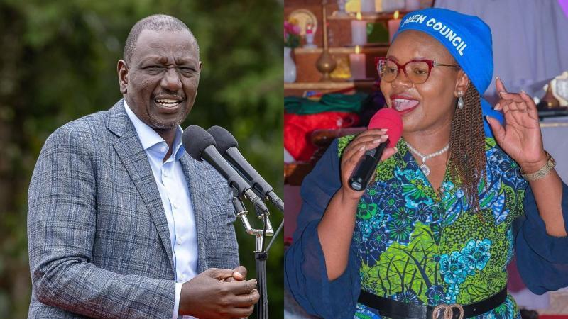 File image of President William Ruto and Githunguri MP Gathoni Wamuchomba