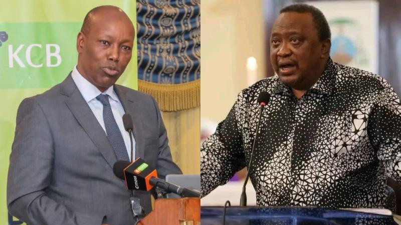File image of Trade CS Lee Kinyanjui and Former President Uhuru Kenyatta