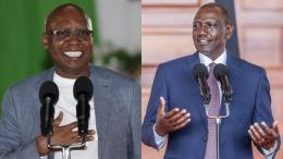 File image of Businessman Jimi Wanjigi and President William Ruto
