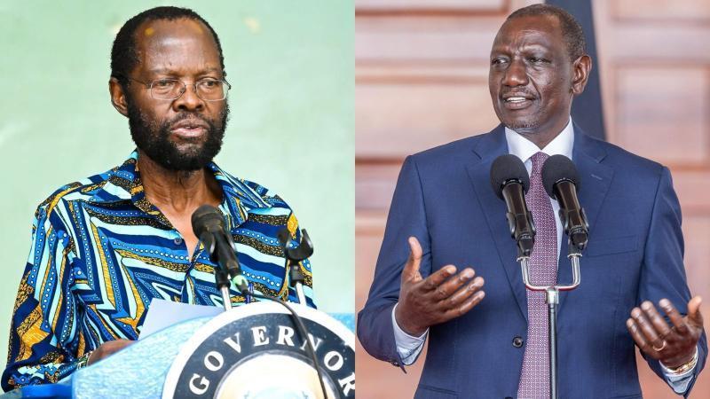 File image of Anyang' Nyong'o and President William Ruto