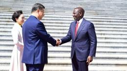 File image of presidents Xi Jinping and William Ruto