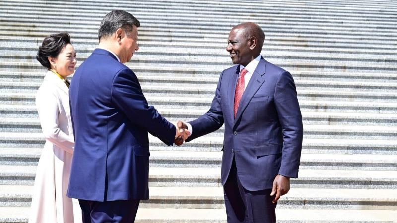 File image of presidents Xi Jinping and William Ruto