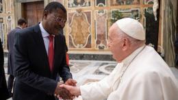 File image of Moses Wetang'ula and Pope Francis