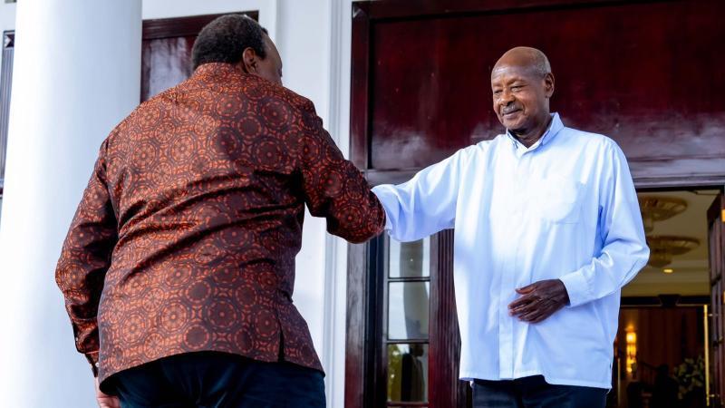 File image of Uhuru Kenyatta and Yoweri Museveni