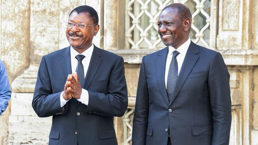 File image of Moses Wetang'ula and President William Ruto in Rome