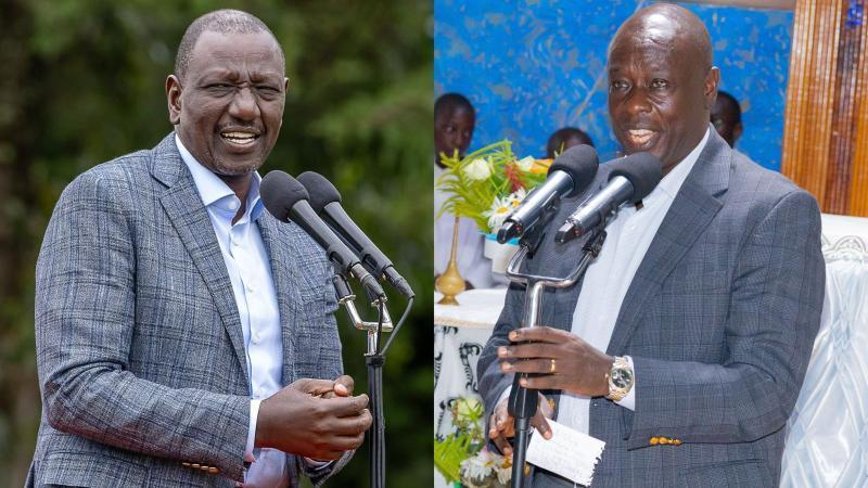 File image of President William Ruto and former Deputy President Rigathi Gachagua