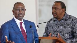 File image of President William Ruto and former President Uhuru Kenyatta