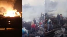 File image of the fire and traders at the Gikomba Market