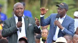 A photo collage of Governor Mutahi Kahiga and President William Ruto