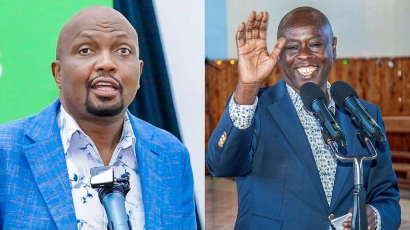 A photo collage of Moses Kuria and Rigathi Gachagua