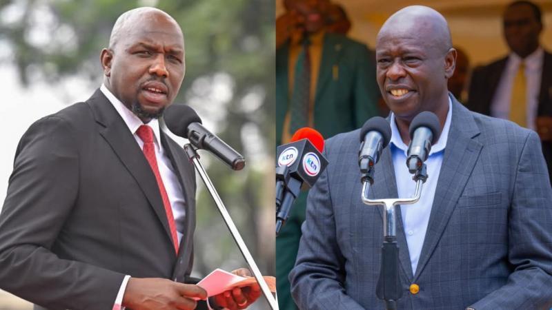 File image of Kipchumba Murkomen and Rigathi Gachagua
