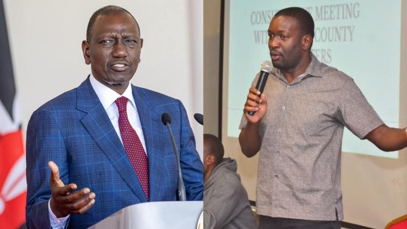 File image of President William Ruto and Senator Edwin Sifuna