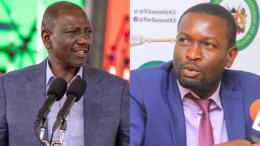 File image of President William Ruto and Nairobi Senator Edwin Sifuna.