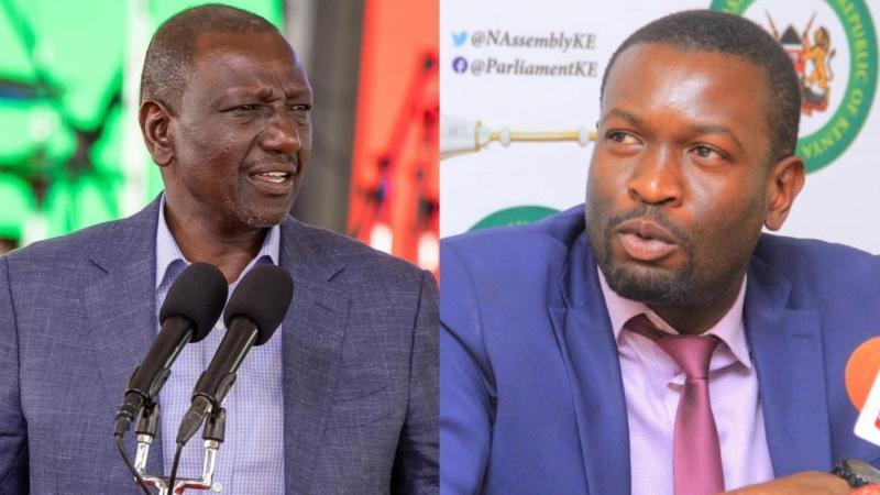 File image of President William Ruto and Nairobi Senator Edwin Sifuna.