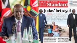 A photo collage of President William Ruto and The Standard newspaper