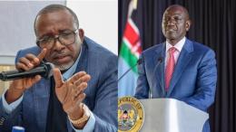File image of Mithika Linturi and President William Ruto