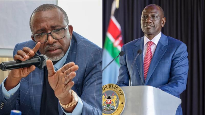 File image of Mithika Linturi and President William Ruto