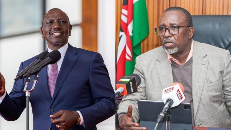 File image of President William Ruto and Mithika Linturi