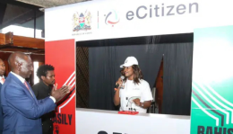 File image of President William Ruto at an eCitizen booth.