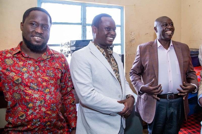 File image of Rigathi Gachagua with his sons, Kevin and Keith Rigathi