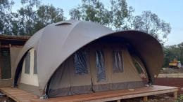 Image of an ongoing construction of a hotel inside Ngong Forest.