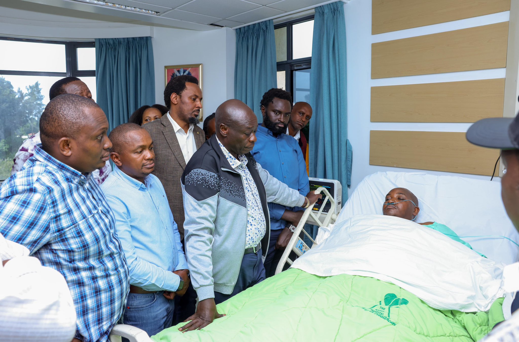 Rigathi Gachagua and other leaders visit Juja MP George Koimburi at Karen Hospital.